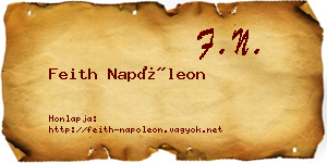 Feith Napóleon névjegykártya